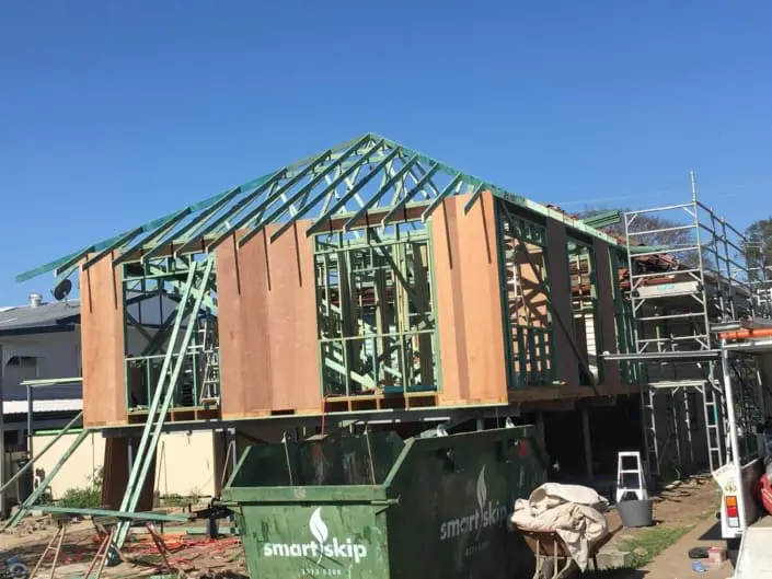 Large two storey home extension under construction in Bayside Brisbane