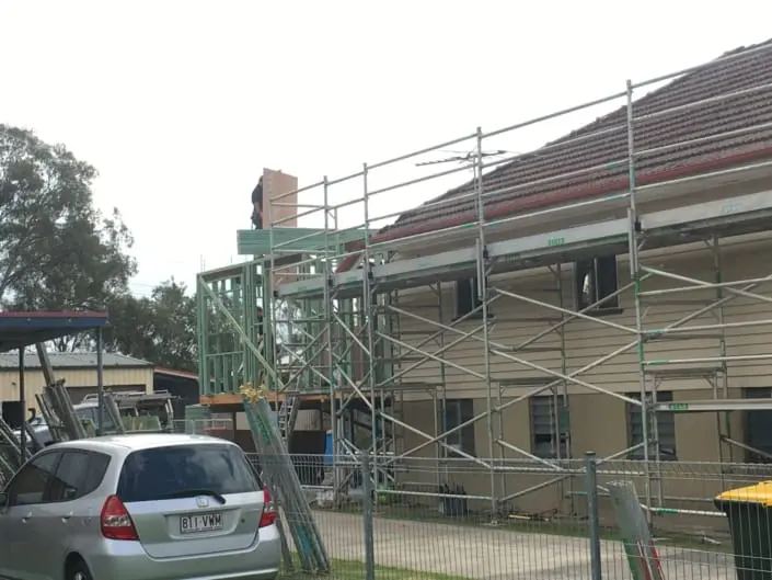 Site safety fencing and access set-up on a Manttan Construction site