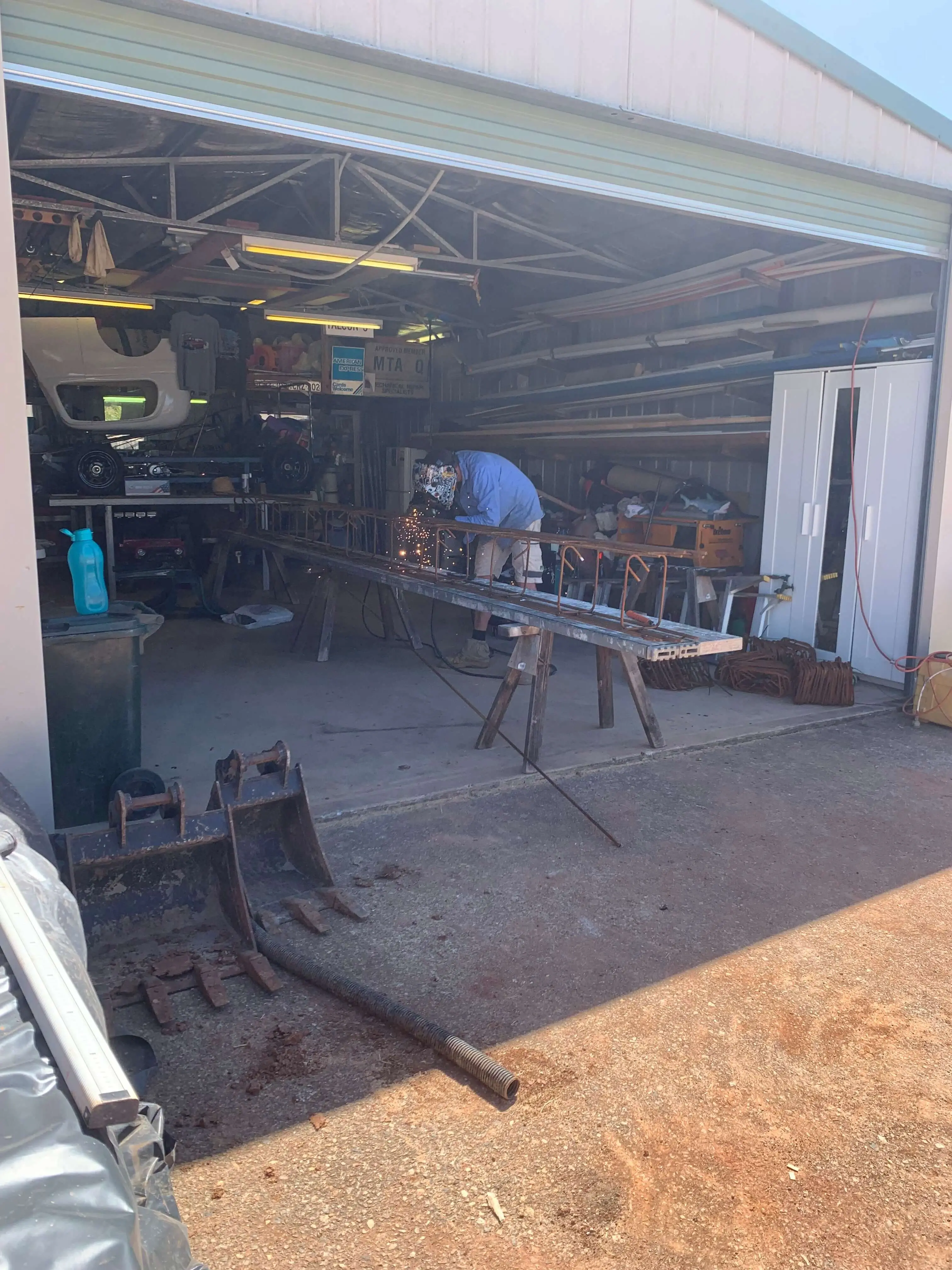 Steel being fabricated in the Manttan Construction workshop